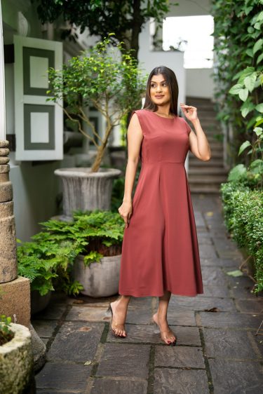 Jewel Necked Midi Dress