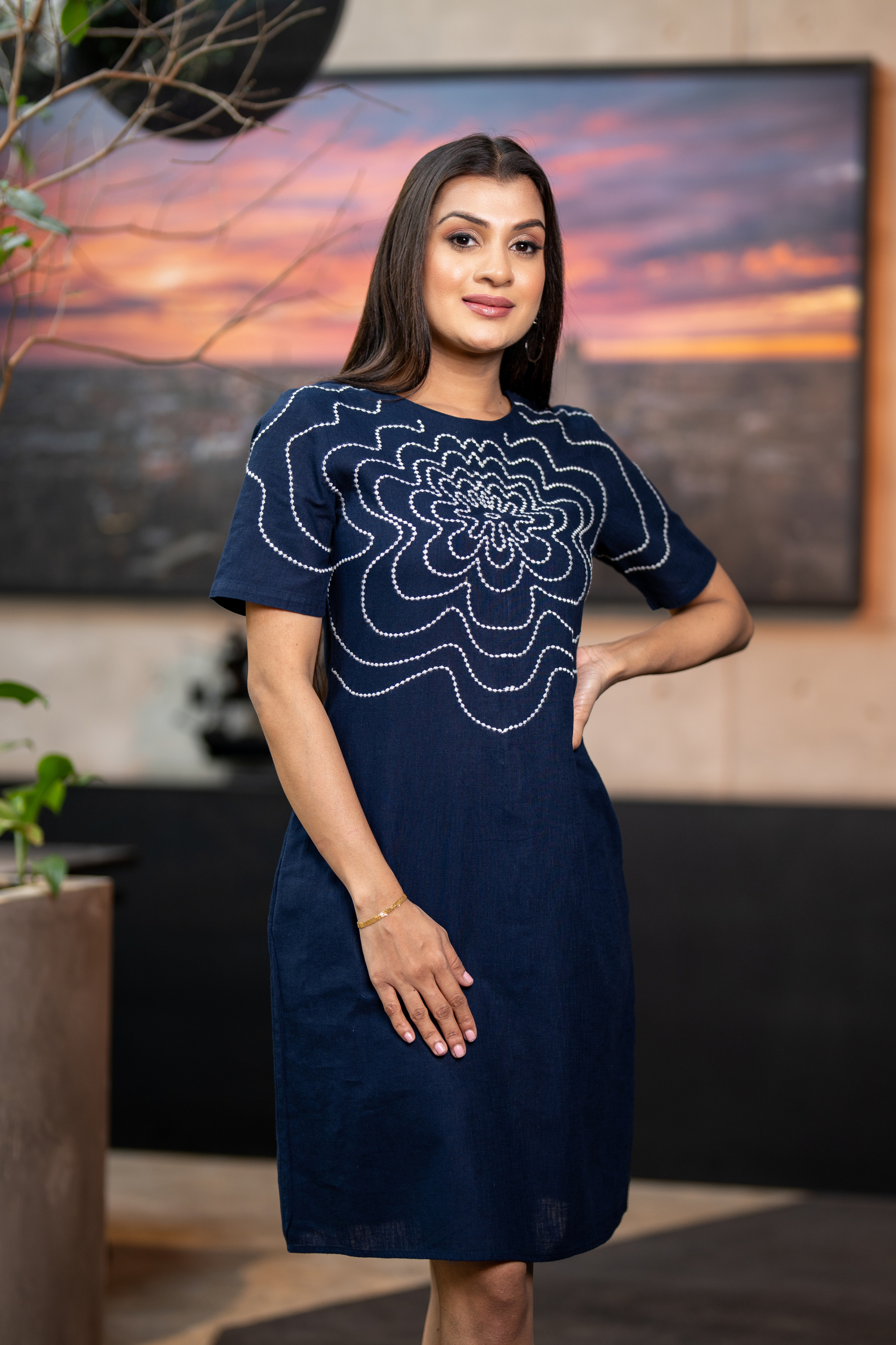 Floral Embroidered Short Dress