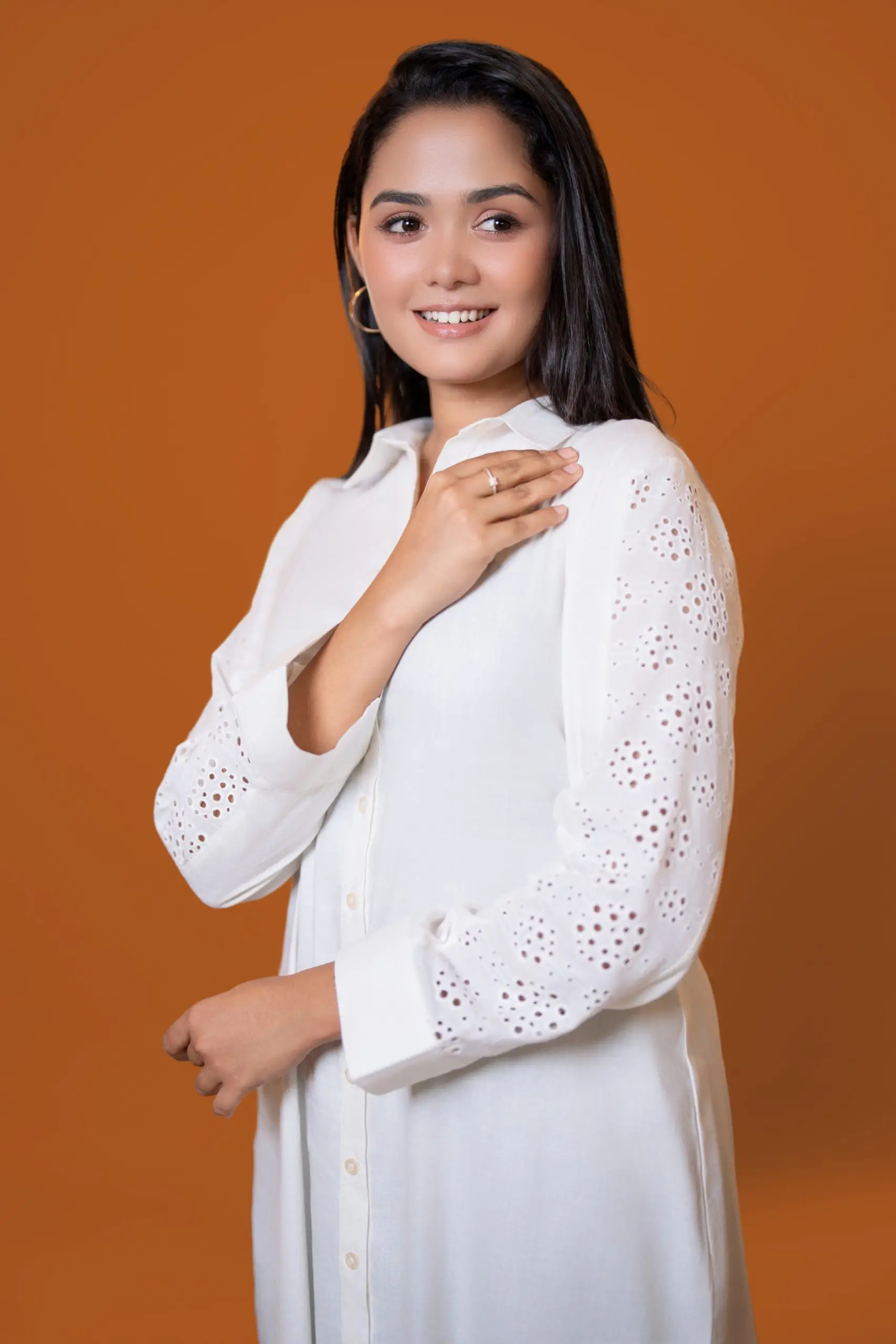 Cutlawn Sleeve Detailed Shirt Collar Midi Dress - Image 4