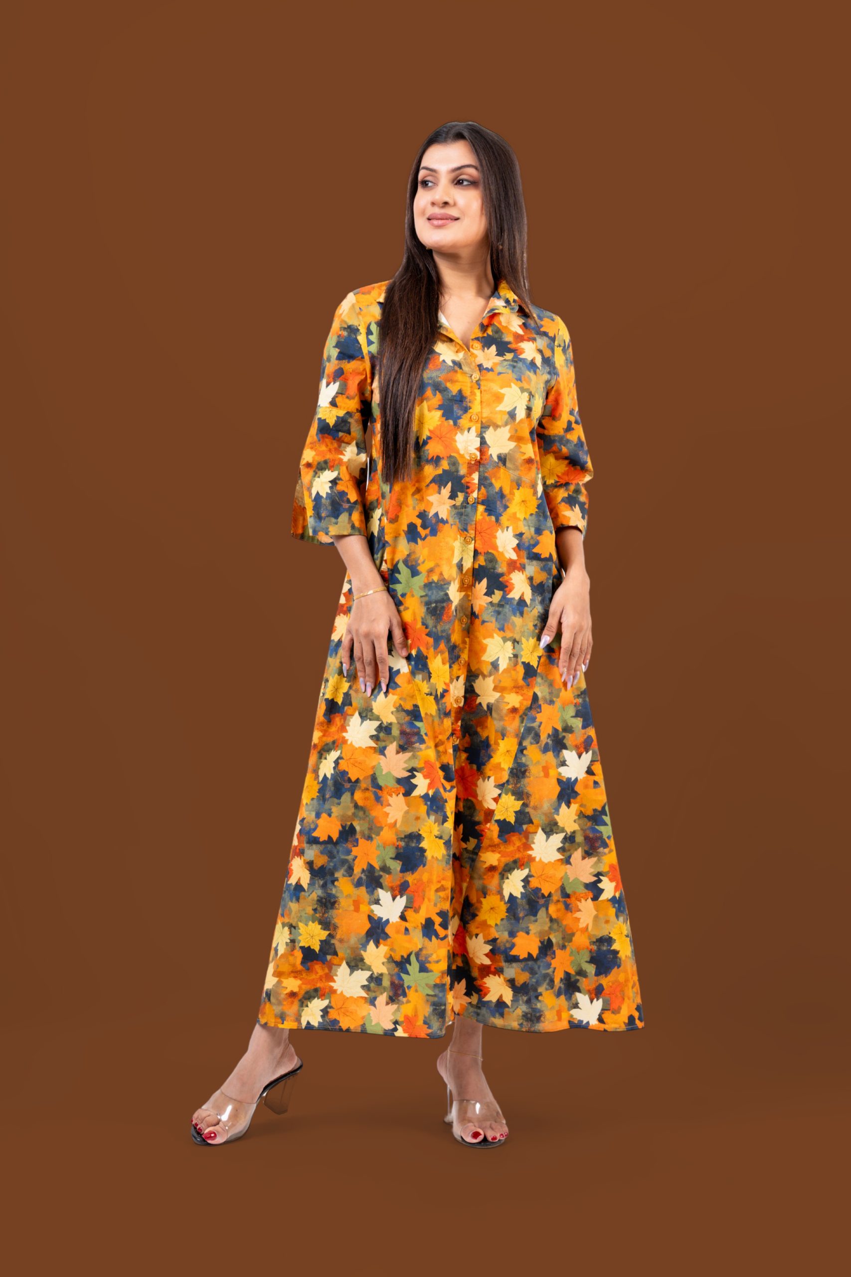 Autumn Patterned Maxi Dress - Image 4