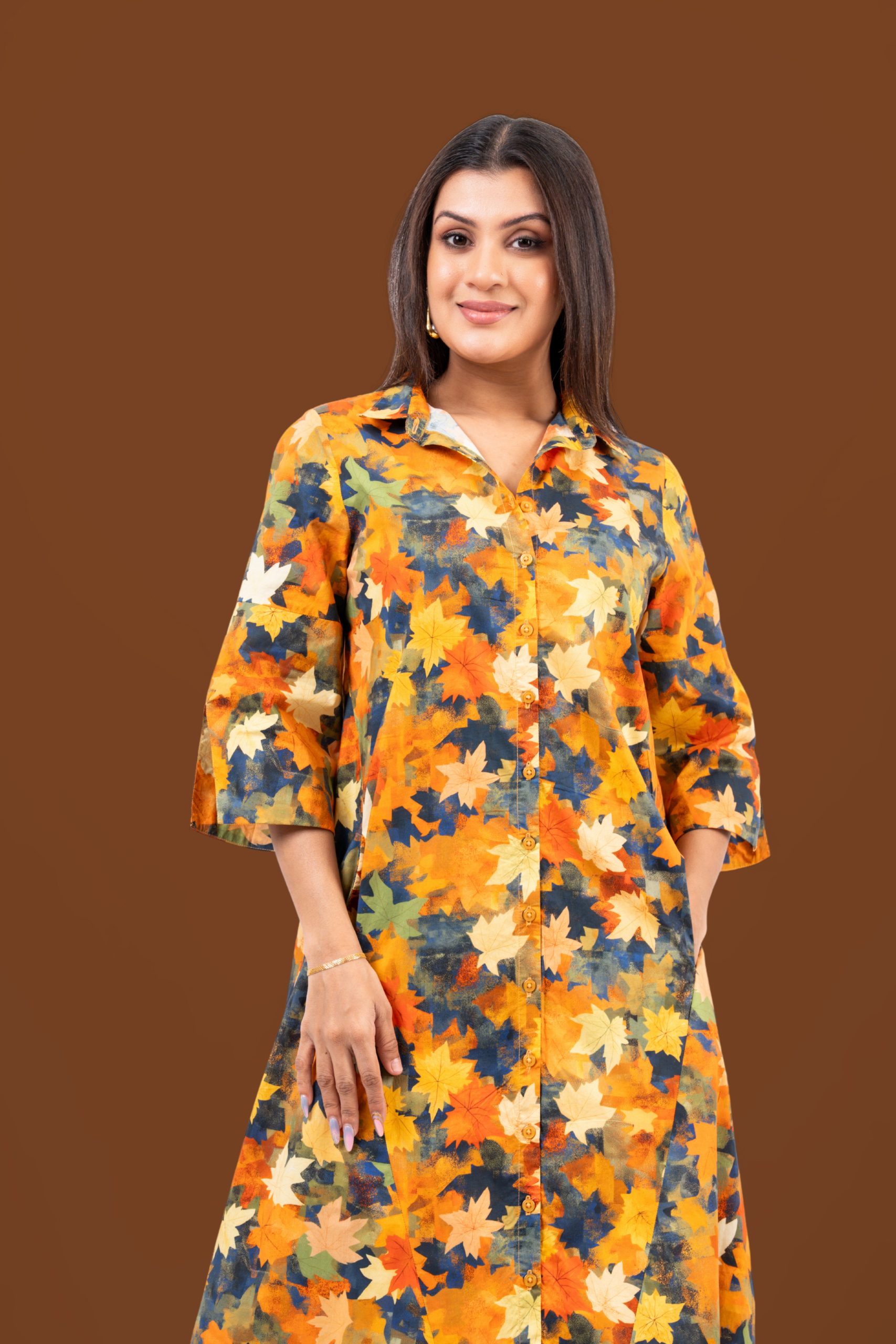 Autumn Patterned Maxi Dress