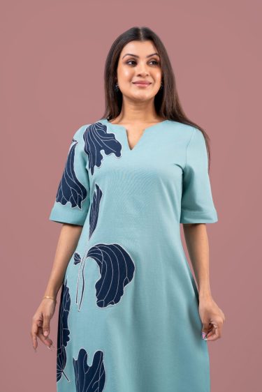 Floral Applique Detail Midi Dress