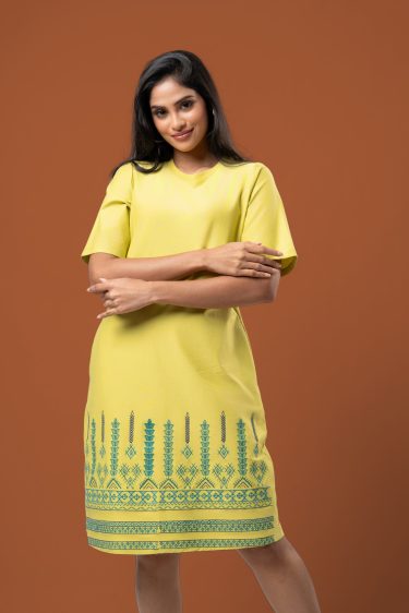 Embroidery Detailed Short T-Shirt Dress