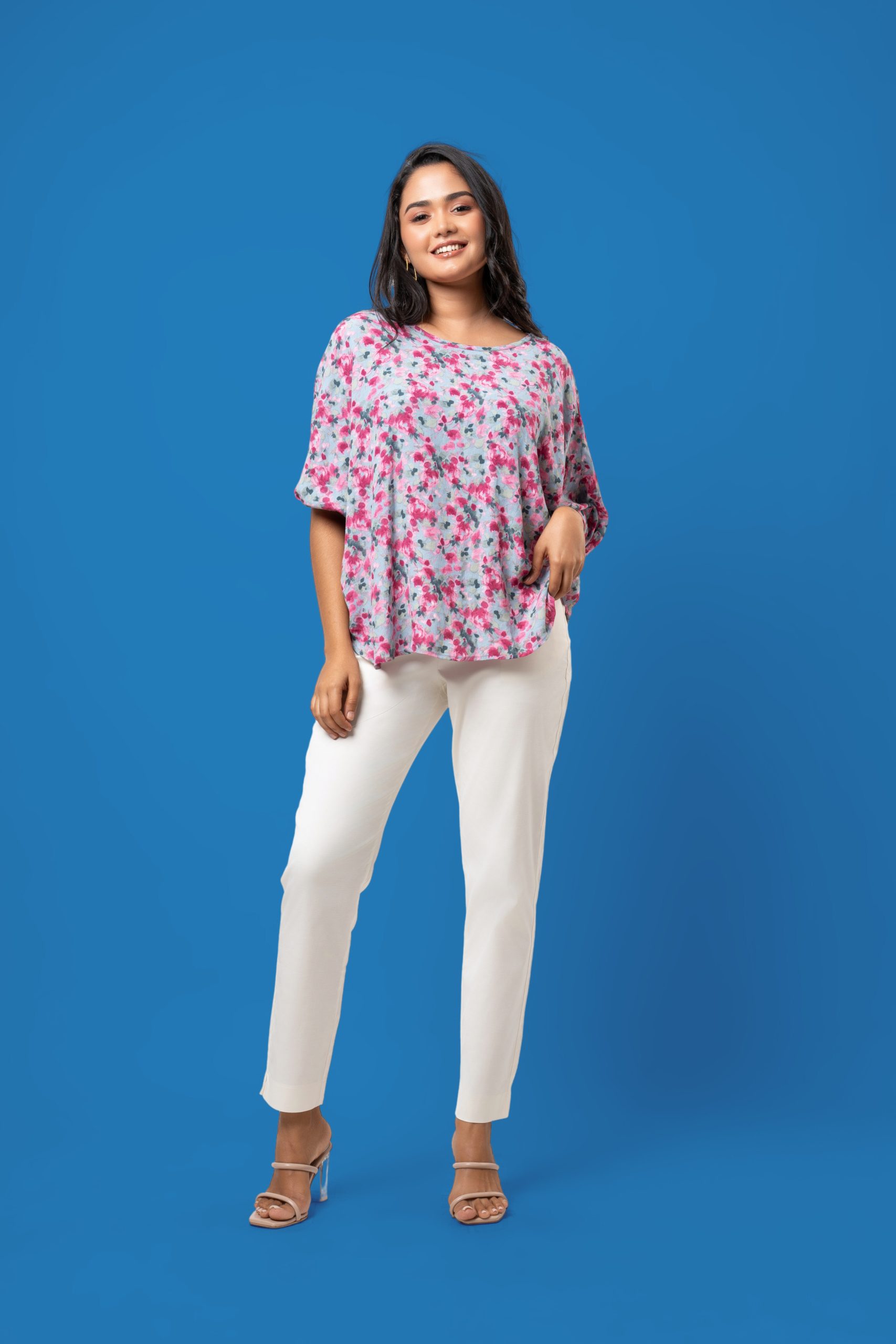 Floral Patterned Baggy Sleeve Top - Image 4