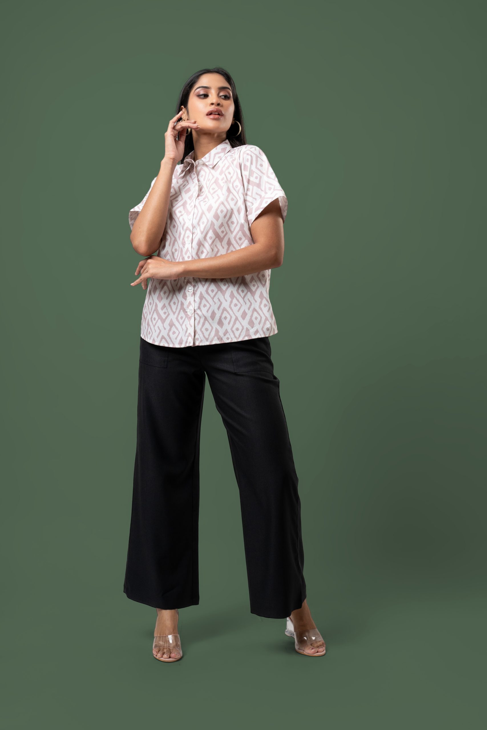 Abstract Patterned Shirt Blouse - Image 5