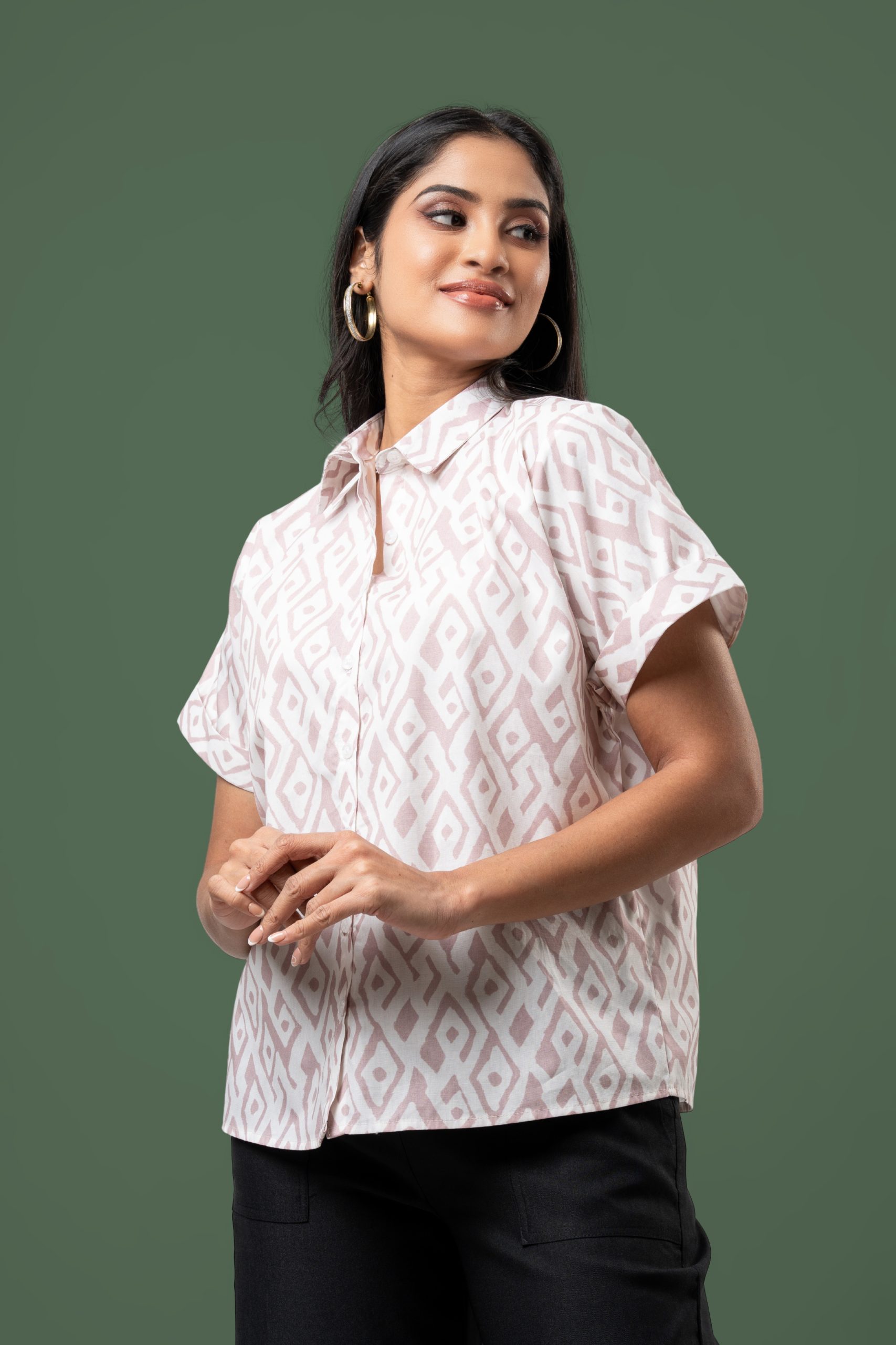 Abstract Patterned Shirt Blouse - Image 2