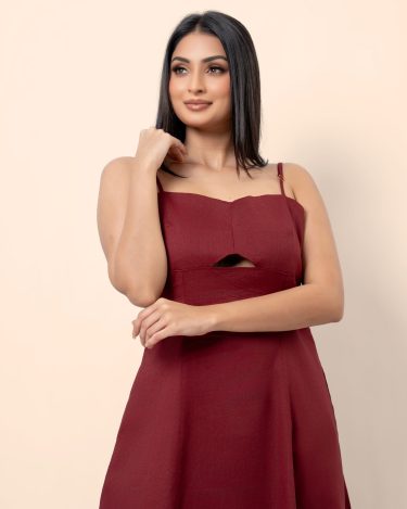 Front Cutout Detail Strappy Maxi Dress