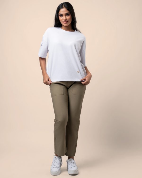Sleeve Patch Pocket Detail Oversized T-Shirt - Image 5