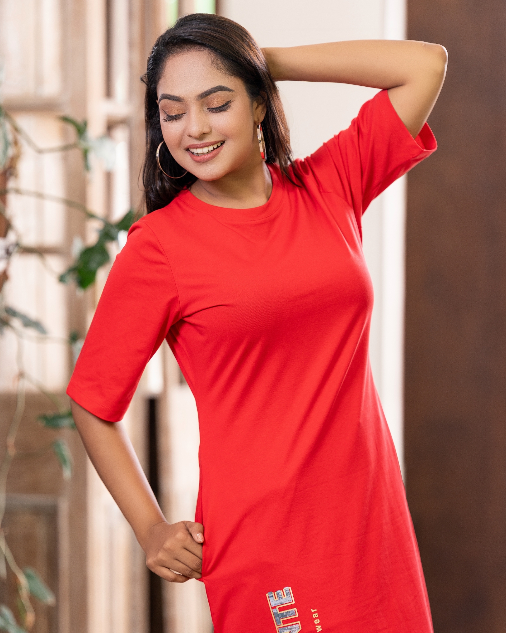 Graphic Printed Short T-Shirt Dress - Image 5