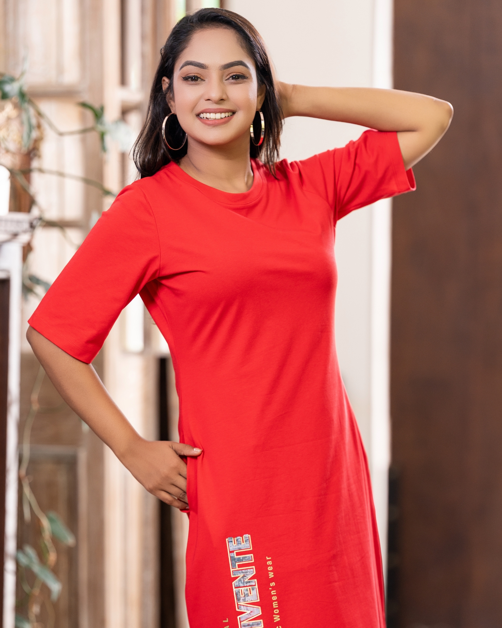 Graphic Printed Short T-Shirt Dress - Image 4