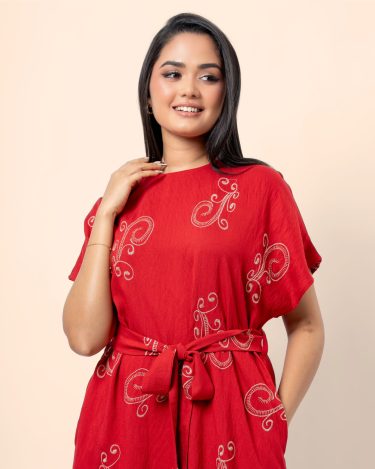Embroidered Maggie Sleeve Short Dress