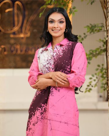 Button-Down Sleeve Tab Detail Midi Dress