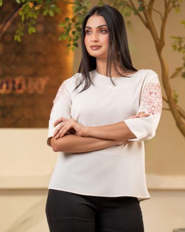 Embroidery Sleeve Detail Blouse