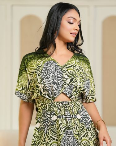 Front Cutout Detail Maggie Sleeve Short Dress