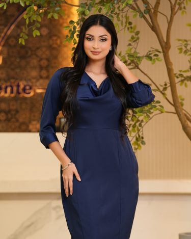 Cowl Detail Pencil Cut Short Dress