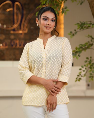 Half Button-Down Shirt Blouse