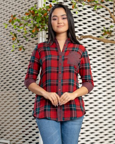 Plaid Patterned Shirt Blouse