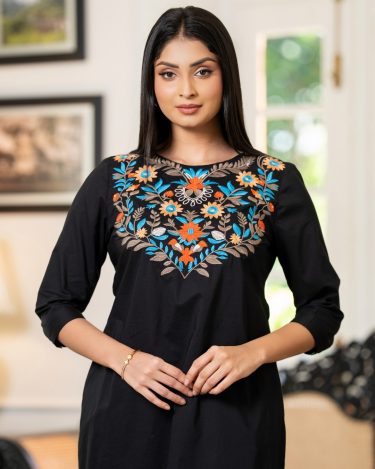 Floral Embroidered Short Dress