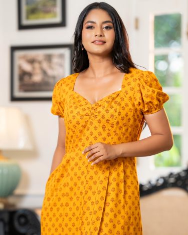 Ruched Bust Detail Midi Dress