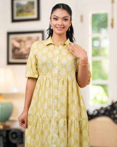 Lace Detailed Tiered Maxi Dress